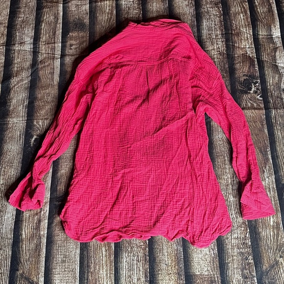 🎀5/$30 Rachel Roy Pink Muslin Button Up Size XXL - Picture 2 of 5